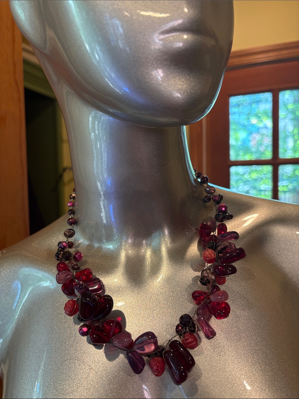 Handcrafted Red Agate Bead Necklace - Women Jewelry
